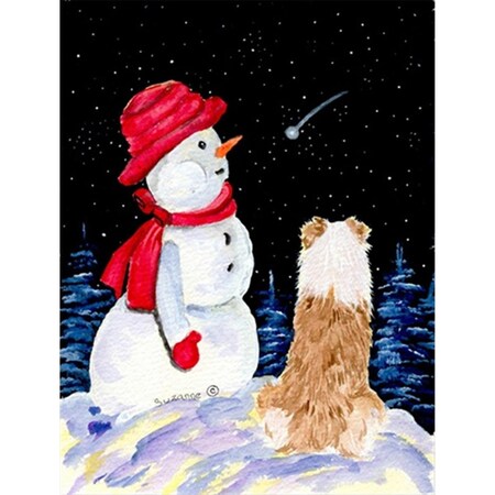 Carolines Treasures 28 x 40 in. Australian Shepherd House Size Canvas Flag SS8573CHF